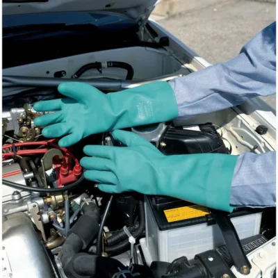 Ansell Chemical Resistant Nitrile Gloves 22 Mil, 15" Long, Size:7 - Image 2