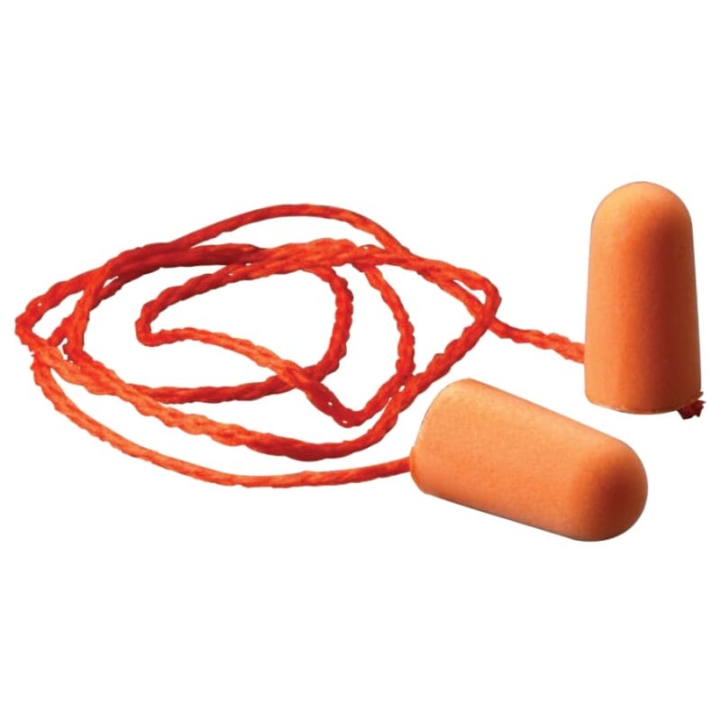 3M-142-1110 3M Foam Earplug, Foam, Bright Orange, Corded Tapered