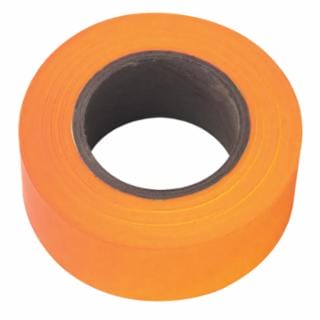 Flagging Tape, 1-3/16 in x 150 ft, Orange Glo