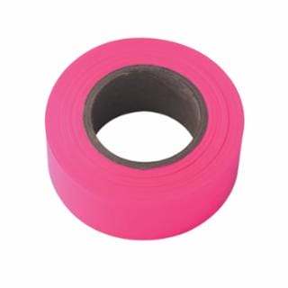 Flagging Tape, 1-3/16 in x 150 ft, Pink Glo