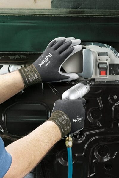 Ansell HyFlex 11-600 Palm-Coated Gloves, Black