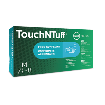 Ansell 92-675 Nitrile Powder-Free Disposable Gloves, Textured Fingers, 4.3 mil Palm/5.5 mil Fingers, Blue