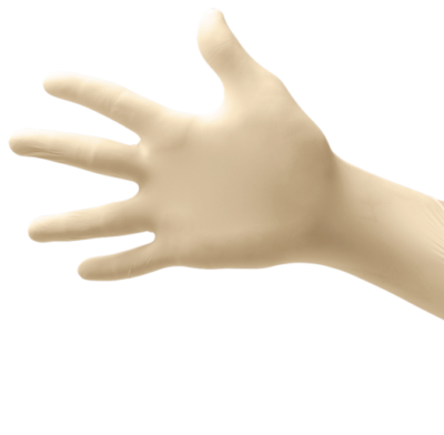 Ansell Microflex MF-300 Diamond Grip Latex Powder-Free Disposable Gloves, 6.3 mil Palm/7.9 mil Finger, Natural