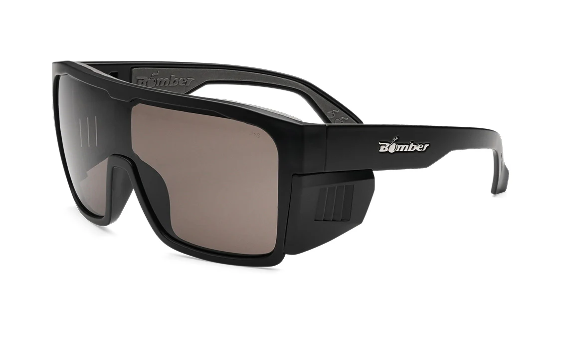 Bomber Fuzz Bomb Safety Glasses – Polarized Smoke Lens 2 Bomber Fuzz Bomb Safety Glasses - Polarized Smoke Lens, FZ111, Bomber FZ111