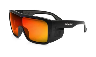 Bomber Fuzz Bomb Safety Glasses - Polarized Red Mirror Lens, FZ111RM, Bomber FZ111RM
