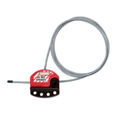 Master Lock S806 Adjustable Cable Lockout Device with 6 ft Steel Core Cable, Red