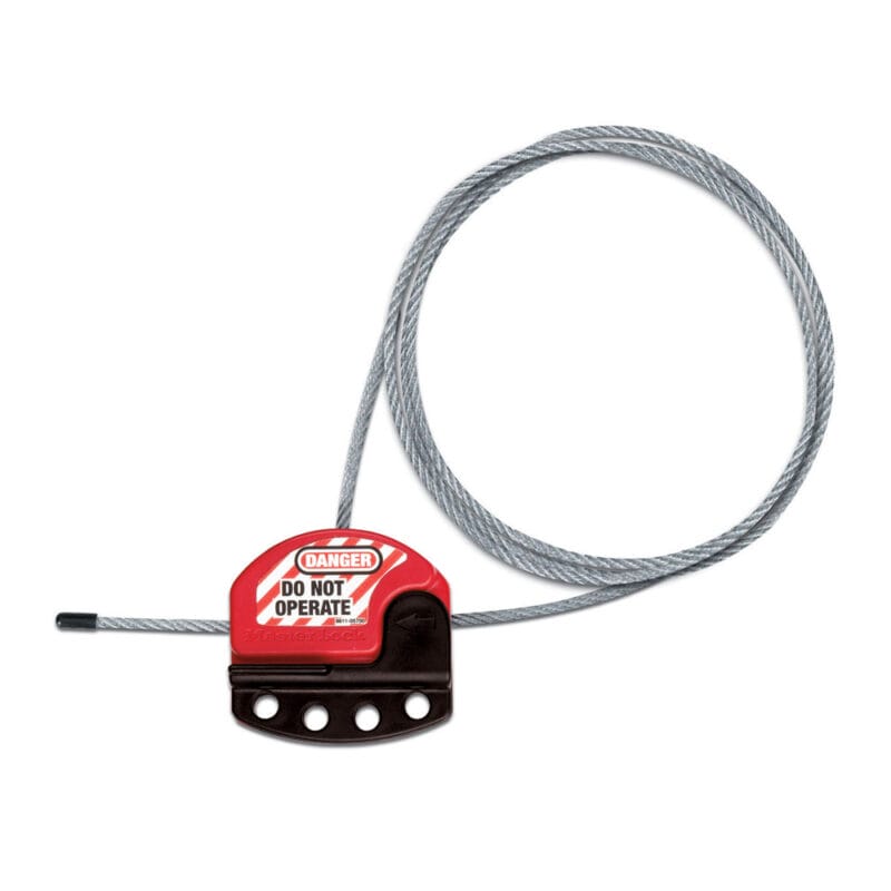 Master Lock S806 Adjustable Cable Lockout Device with 6 ft Steel Core Cable, Red