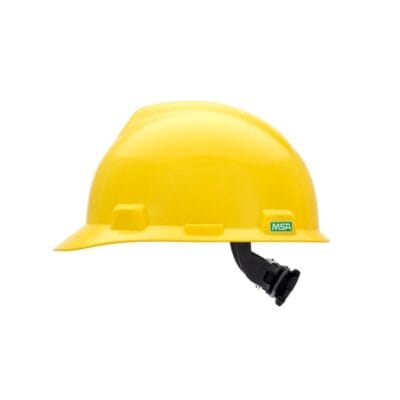 MSA V-Gard Slotted Hard Hat, Cap Style, Fas-Trac III Suspension, Yellow