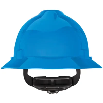 MSA V-Gard Slotted Hard Hat, Full Brim Style, Fas-Trac III Suspension, Blue