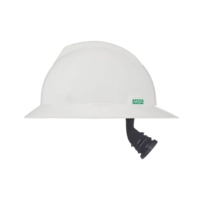 MSA V-Gard Slotted Hard Hat, Full Brim Style, Fas-Trac III Suspension, White