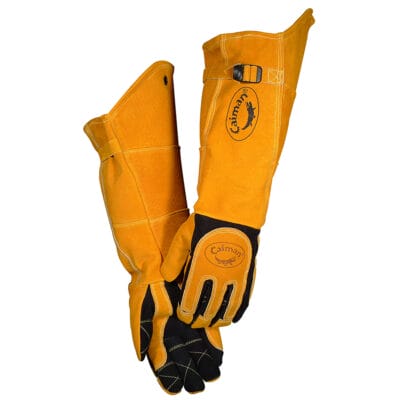 PIP 1878-5 Caiman Premium Split Deerskin MIG/Stick Welder's Glove with Fleece/Foam Insulation, 21" Length